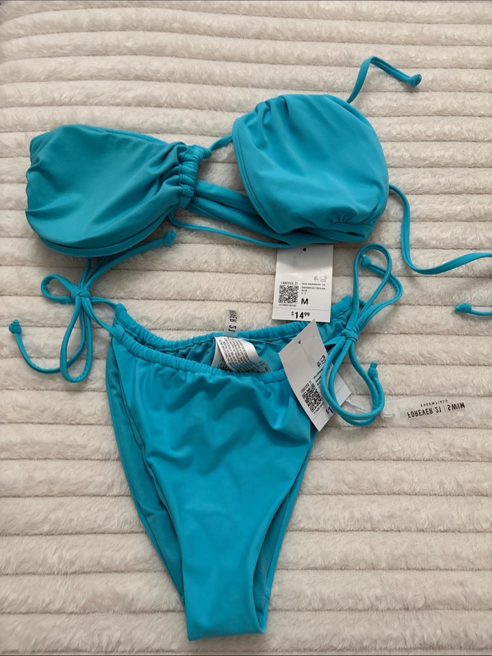 Forever 21 Turquoise Tie-String Bikini Set